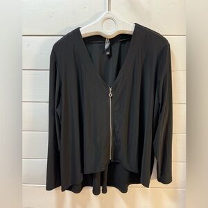 MARLA WYNNE Black Zip Cardigan – Size 1X